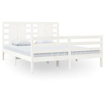 Rám postele biely masívna borovica 160 × 200 cm, 3104294