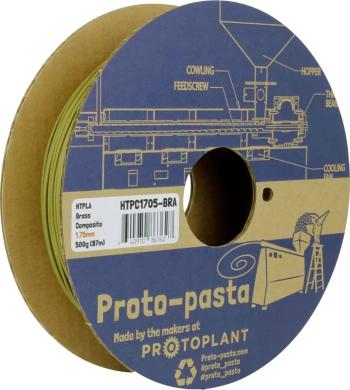 Proto-Pasta HTPC1705-BRA Brass-filled Metal HTPLA vlákno pre 3D tlačiarne PLA plast   1.75 mm 500 g mosadz  1 ks