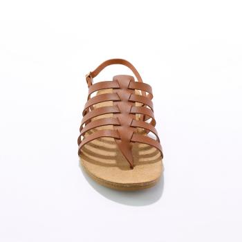 Blancheporte Remienkové sandále s korkovou podrážkou karamelová 36