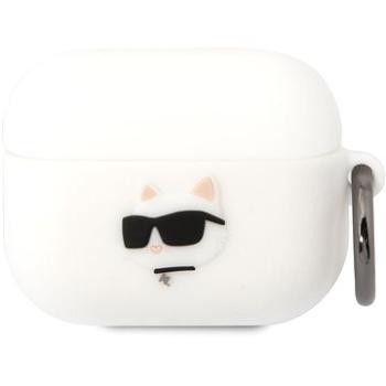 Karl Lagerfeld 3D Logo NFT Choupette Head Silikónové Puzdro na Airpods Pro White (KLAPRUNCHH)