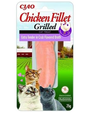 Maškrta Inaba Churu Grilled cat Kura extra krehký v krabom vývare 12ks 180g