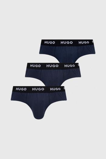 Slipy HUGO (3-pak) pánske, tmavomodrá farba