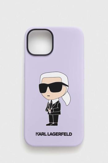 Puzdro na mobil Karl Lagerfeld iPhone 14 6,1" fialová farba