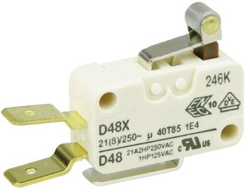 ZF mikrospínač D489-V3RA 250 V/AC 21 A 1x zap/(zap)  bez aretácie 1 ks