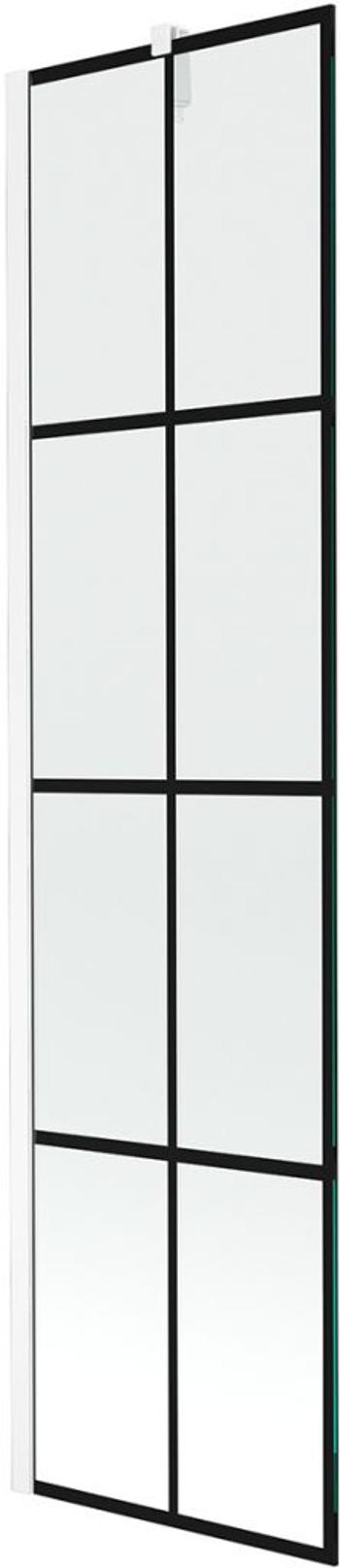 MEXEN/S - Next vaňová zástena FIX 50 x 150 cm, čierna dekor, biela 895-050-000-00-77-20