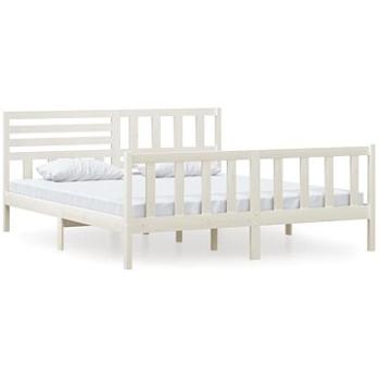Rám postele biely masívne drevo 180 × 200 cm Super King, 3101169