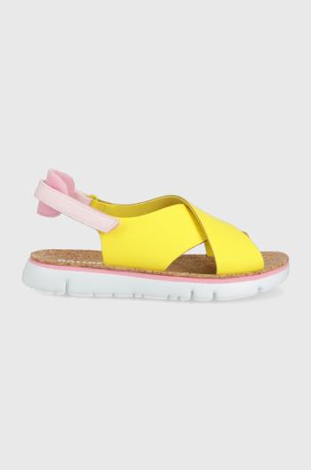 Kožené sandále Camper Oruga Sandal dámske, žltá farba,