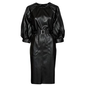 Karl Lagerfeld  Krátke šaty FAUX LEATHER DRESS  Čierna