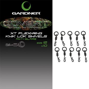 Gardner obratlíky covert xt flexi-ring kwik lok swivels 10 ks - veľkosť 12