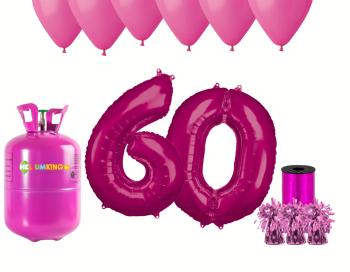 HeliumKing Hélium párty set na 60. narodeniny s ružovými balónmi