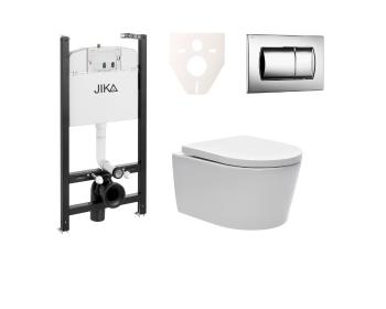 Cenovo zvýhodnený závesný WC set Jika do ľahkých stien / predstenová montáž + WC SAT Brevis SIKOJSW2