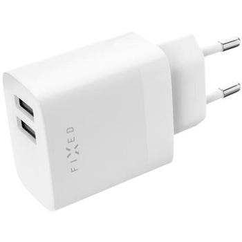 FIXED Smart Rapid Charge s 2× USB výstupom a USB/Lightning káblom 1 m MFI 17 W biela (FIXC17N-2UL-WH)