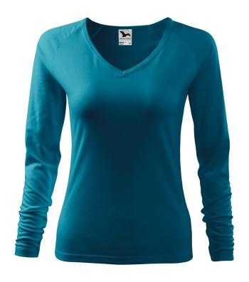 MALFINI Dámske tričko s dlhým rukávom Elegance - Tmavý tyrkys | XL