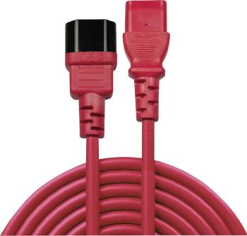 LINDY napájací predlžovací kábel [1x IEC C14 zástrčka 10 A - 1x IEC C13 zásuvka 10 A] 2.00 m červená