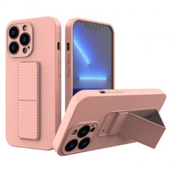 MG Kickstand silikónový kryt na iPhone 13, ružový