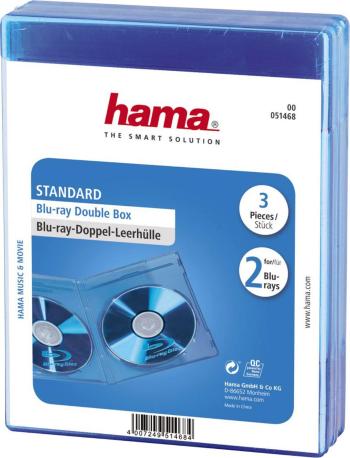 Hama 2-násobný puzdro na disky Blu-ray 2 CD / DVD / Blu-ray polypropylen modrá 3 ks (š x v x h) 135 x 170 x 10 mm 000514