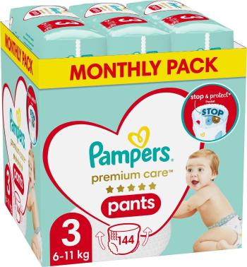 Pampers Premium Care Pants Plienkové Nohavičky, veľkosť 3, 6kg-11kg 144 ks