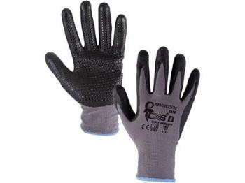 Povrstvené rukavice NAPA, šedo-čierne, veľ. 10
