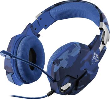 Trust GXT322B Carus herný headset jack 3,5 mm káblový na ušiach maskáčová, modrá stereo