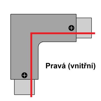 T-LED L spojka pre vstavanú 3F lištu Vyberte variantu: Pravá čierna 105667