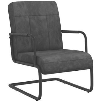 Konzolová stolička tmavo sivá zamat, 325789