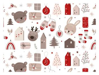 Baliaci papier LUX - vianočné motívy pre deti - listy 100x70 cm - MFP Paper
