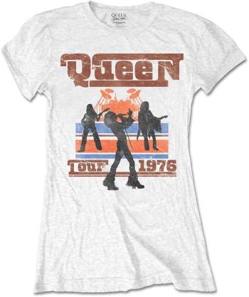 Queen Tričko 1976 Tour Silhouettes White M