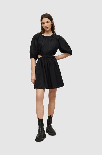 Šaty AllSaints čierna farba, mini, áčkový strih