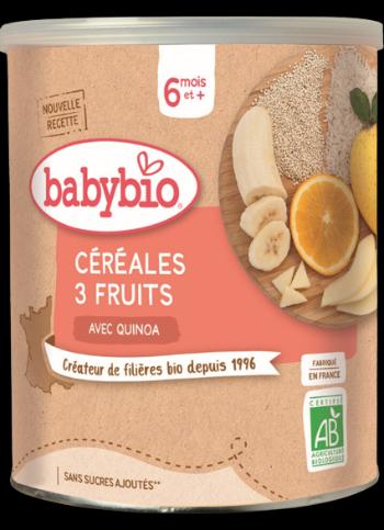 Babybio nemliečna ovocná kaša (3 druhy ovocia) 220 g