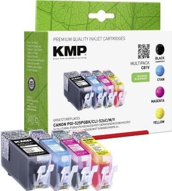 KMP Ink náhradný Canon PGI-525, CLI-526 kompatibilná kombinované balenie čierna, zelenomodrá, purpurová, žltá C81V 1513,