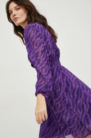 Šaty Answear Lab fialová farba, mini, áčkový strih
