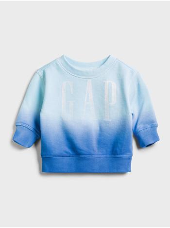 Baby mikina GAP Logo dip-dye crewneck sweatshirt Modrá