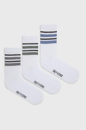 Ponožky Only & Sons pánske, biela farba