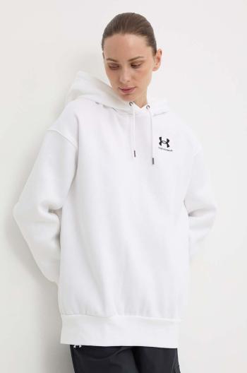 Mikina Under Armour dámska, biela farba, s kapucňou, jednofarebná