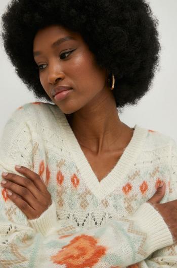 Vlnený sveter Answear Lab dámsky, biela farba