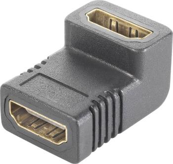 SpeaKa Professional SP-9564944 HDMI adaptér [1x HDMI zásuvka - 1x HDMI zásuvka] čierna pozlátené kontakty, 90 ° zatočený