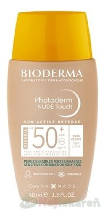 Bioderma Photoderm Nude Touch Mineral fluid na opaľovanie veľmi svetlý SPF50+ 40 ml