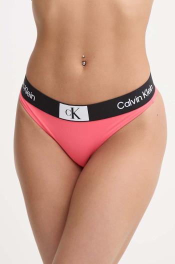 Plavkové tangá Calvin Klein ružová farba, KW0KW02352