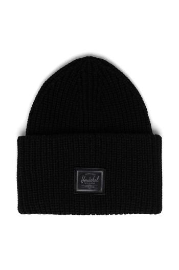 Čiapka Herschel Juneau Beanie čierna farba, z hrubej pleteniny