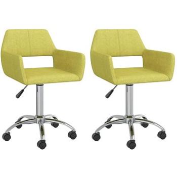 Otočné jedálenské stoličky 2 ks zelené textil, 330325