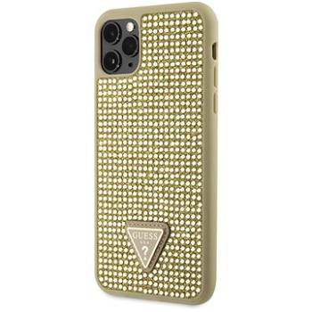 Guess Rhinestones Triangle Metal logo kryt pre iPhone 11 Pro Max Gold (GUHCN65HDGTPD)