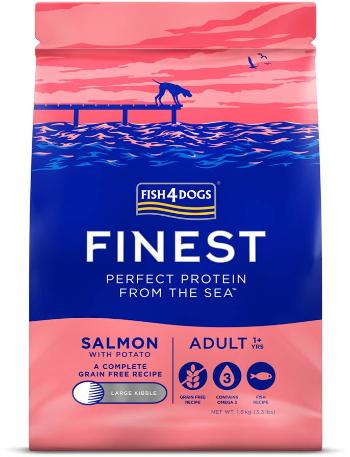 FISH4DOGS Granule malé pre dospelých psy Finest losos so zemiakmi 1,5kg, 1+