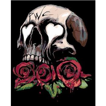 Maľovanie podľa čísel – Lebka a tri červené ruže (HRAmal00939nad)