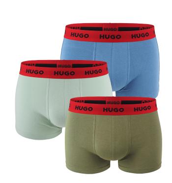 HUGO - boxerky 3PACK cotton stretch modern blue & army green color combo - limitovaná fashion edícia (HUGO BOSS)-XXL (108-117 cm)