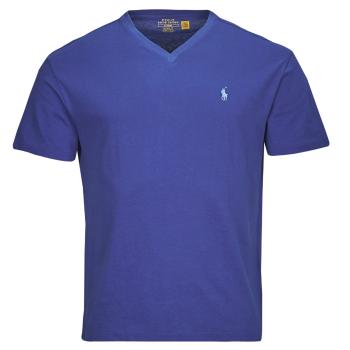 Polo Ralph Lauren  T-SHIRT AJUSTE COL V EN COTON  Tričká s krátkym rukávom Modrá