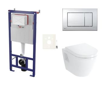 Cenovo zvýhodnený závesný WC set SAT do ľahkých stien / predstenová montáž + WC Vitra Integra SIKOSSINTBO21K