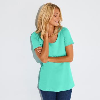 Blancheporte Jednofarebné tričko s okrúhlym výstrihom, eco-friendly morská zelená 56