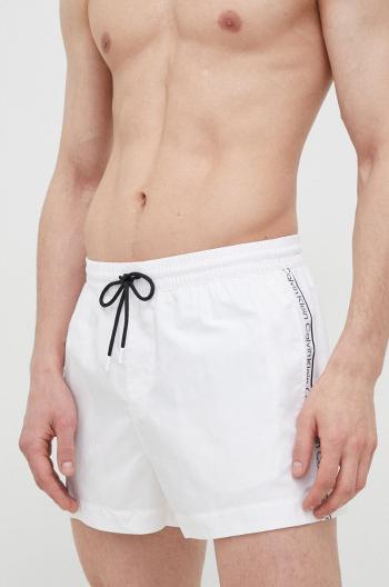 Plavkové šortky Calvin Klein biela farba