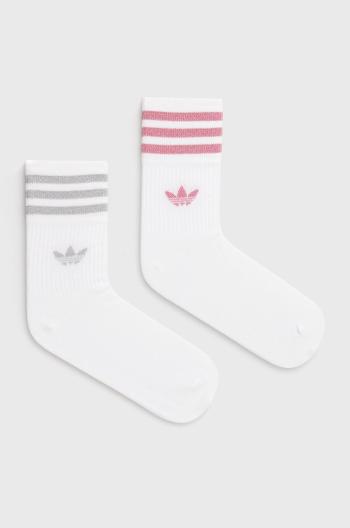 Ponožky adidas Originals (2-pack) H37064 dámske, biela farba