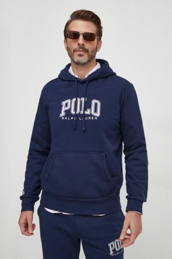 Mikina Polo Ralph Lauren pánska,tmavomodrá farba,s kapucňou,s nášivkou,710934716